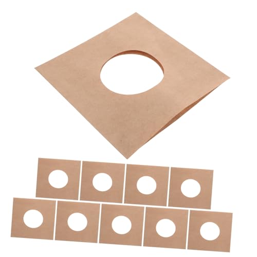 SWOOMEY 10stücke Schallplattenpapier-innenhüllen Vinyl Aus Braunem Kraftpapier Mit Belüftungsloch Für Schallplattenalben-aufbewahrung Und Organisation von SWOOMEY