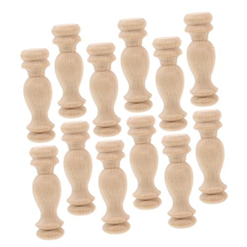 SWOOMEY 12 Stück Dekorative Holzenden für Möbel und Handwerksprojekte Beige für Innenräume und Kreative Möbelgestaltung von SWOOMEY