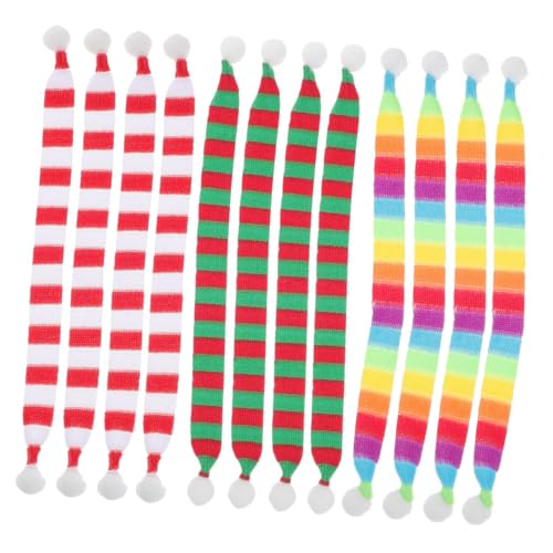 SWOOMEY 12stücke Pack Kleine Weihnachts-schals Strick-Accessoires Weinflaschen-dekor Puppen-schal DIY-verzierung Heimtextilien Weihnachtsdeko SWOOMEY 12stücke Pack Kleine Weihnachts-schals Strick-Accessoires Weinflaschen-dekor Puppen-schal DIY-verzierung Heimtextilien Weihnachtsdeko von SWOOMEY