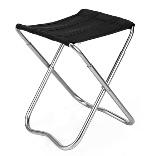 SWOOMEY 1Stück Tragbarer Klappstuhl für Angler Leicht und Robust für Outdoor Aktivitäten Camping Garten und Freizeit Schwarz von SWOOMEY