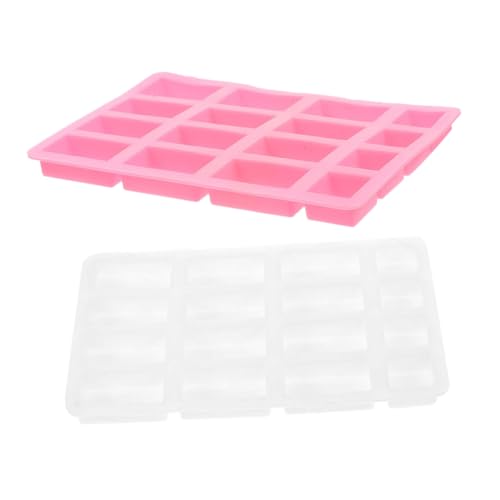 SWOOMEY 2 STK Ziegelform handgefertigte Ziegel Mini-Steine Teile Materialien kleine Wippe Maurerform Mini-Puppenhaus Aufbewahrungsbehälter mit Deckel handgefertigte Form Kieselgel Rosa von SWOOMEY
