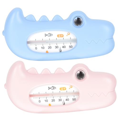 SWOOMEY 2 Stück Badethermometer Cartoon Schwimmend Süßes Tierdesign Für Sichere Wassertemperaturkontrolle Für Junge Mädchen Rosa Blau von SWOOMEY