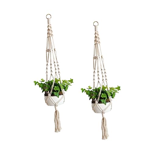 SWOOMEY 2 Stück Hängende Blumentopf Netztasche Baumwollseil Handgeknüpft Große für Wanddeko im Wohnbereich Geschäft Langlebig und Sicher SWOOMEY 2 Stück Hängende Blumentopf Netztasche Baumwollseil Handgeknüpft Große für Wanddeko im Wohnbereich Geschäft Langlebig und Sicher von SWOOMEY