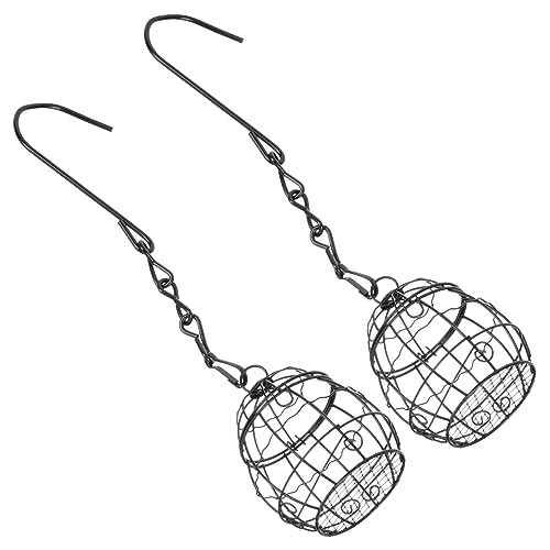 SWOOMEY 2 Stück Multifunktionale Gartenhängende Vogelfutterspender Praktischer Futterspender für Vögel mit Drahtkäfig für Außenbereich Dekoration von Garten und Terrasse von SWOOMEY