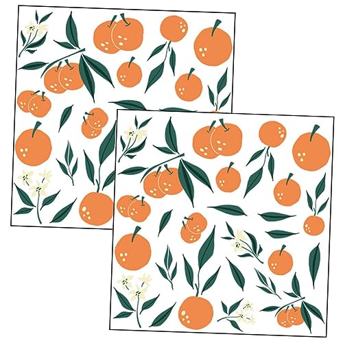 SWOOMEY 2Blätter Bögen Orangefarbene Obst Wandaufkleber Selbstklebende Wandsticker für Kreative Raumdekoration Material Einfach Anwendbar und Repositionierbar für Kinderzimmer von SWOOMEY