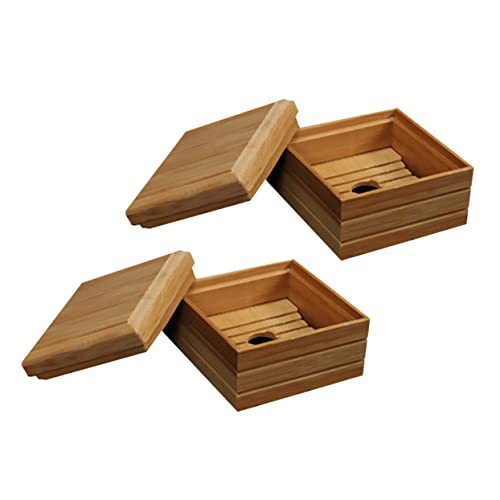 SWOOMEY 2Stücke Seifenschalenhalter Robuste Seifenbox für Badezimmer Belüftet mit Entwässerungslöchern für Barseifen und Dekorative von SWOOMEY