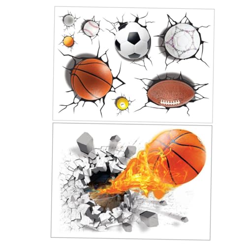 SWOOMEY 2Stücke Umweltfreundliche Wandaufkleber Basketball Fußball Dekorative Wandsticker für Kinderzimmer Wohnzimmer Anzubringen SWOOMEY 2Stücke Umweltfreundliche Wandaufkleber Basketball Fußball Dekorative Wandsticker für Kinderzimmer Wohnzimmer Anzubringen von SWOOMEY