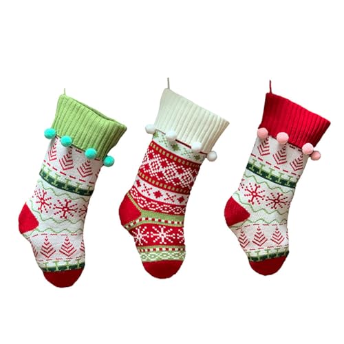 SWOOMEY 3St Socken rustikale strümpfe Weihnachten Christmas Socks weihnachtsstrümpfe Kinder Weihnachtsstrumpf Weihnachtssocken Weihnachtsbaum von SWOOMEY