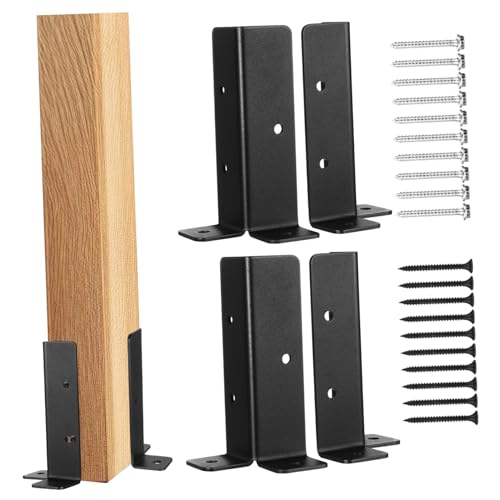 SWOOMEY 4 Sätze Pfostenhalterungen aus Robustem Kohlenstoffstahl Vielseitig für Pergola Holzzaun Briefkasten Einfache Montage Stabile Befestigung Langlebige Pfostenanker für Geländer und von SWOOMEY