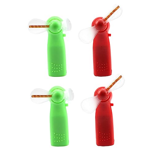SWOOMEY 4Stücke Mini Handventilator Bunter LED Tischventilator Leiser Desktop für Zuhause und Büro für Batterie Zufällige Farbe von SWOOMEY
