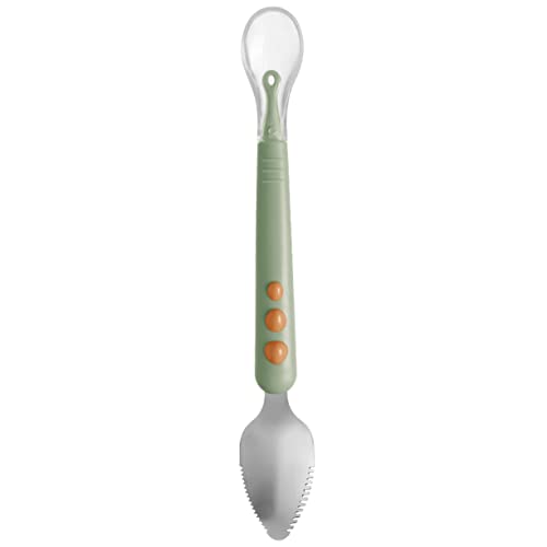 SWOOMEY Doppelkopf Babynahrungslöffel Ergonomischer Fütterungslöffel für Obstpüree Lebensmittelecht und Sicher für Beikoststart Mit Box Leicht zu Reinigen von SWOOMEY