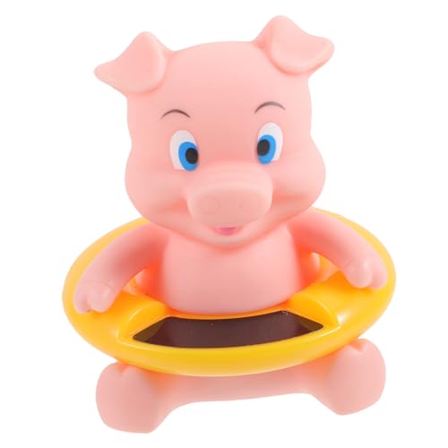 SWOOMEY Elektronisches Babybadethermometer Schweinchen Digitales Wasserthermometer für Babywanne und Pool Schwimmendes Thermometer mit Sicherem Bade für Badewanne und Spa Einfach Ablesbar von SWOOMEY