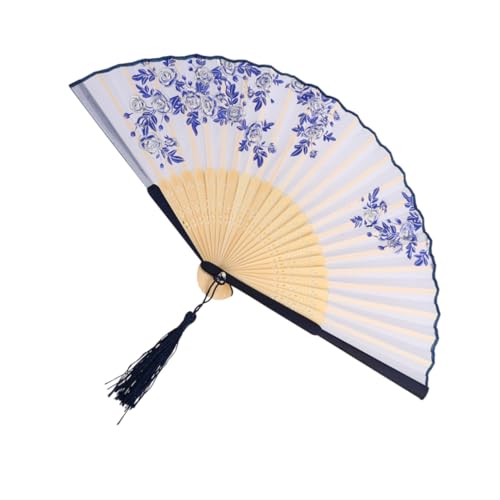 SWOOMEY Faltbarer Chinesischer Tanzfächer Klassisch Einzigartiges Design Dekorativer Handfächer Damen Langlebig Attraktives Ornament für Foto Requisiten und Raumdekoration von SWOOMEY