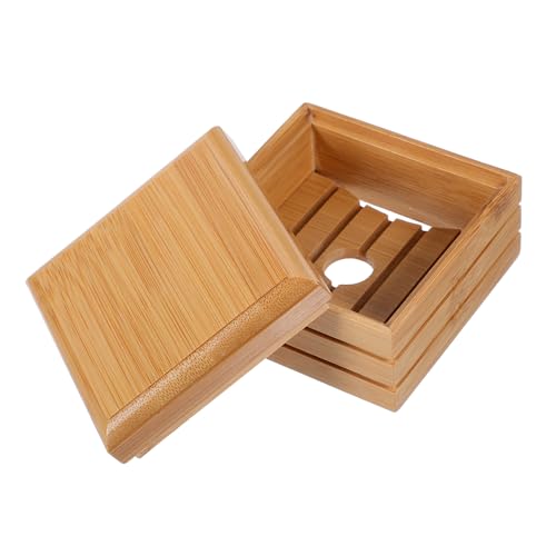 SWOOMEY Holz Seifenhalter mit Deckel Praktische Seifenschale für Badezimmer Abtropfgitter Rostfrei Multi Funktional für Dusche und Küche SWOOMEY Holz Seifenhalter mit Deckel Praktische Seifenschale für Badezimmer Abtropfgitter Rostfrei Multi Funktional für Dusche und Küche von SWOOMEY