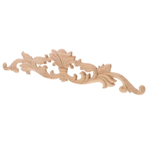 SWOOMEY Holzgeschnitzte Onlay Applikation für Möbel Unlackierte Dekorative Ecke Natürliche Holzverzierung für Türen Schränke Fenster und Robust und Langlebig von SWOOMEY