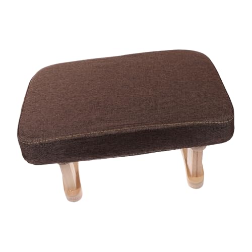 SWOOMEY Kleiner Fußhocker aus Holz Rechteckiger Fußschemel mit Stabilen Beinen Multifunktional für Wohnzimmer und Schlafzimmer Wechselbank Leichter Holzoptik von SWOOMEY