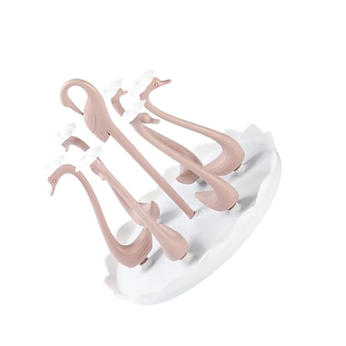 SWOOMEY Plastik Becherhalter mit Stangen Drehbarer Wasserglas Ständer Schwankförmiger Trockengestell Organizer aus Kunststoff Abtropfendes Mug Rack für Küche und Haushalt von SWOOMEY