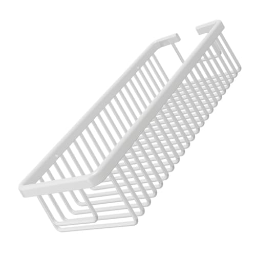 SWOOMEY Punch Aluminium Badezimmerablage mit Mesh Korb Weiße Wandhalterung für Handtücher und Badutensilien Platzsparend und Elegant Einfacher Zugang zu Ihren Artikeln von SWOOMEY