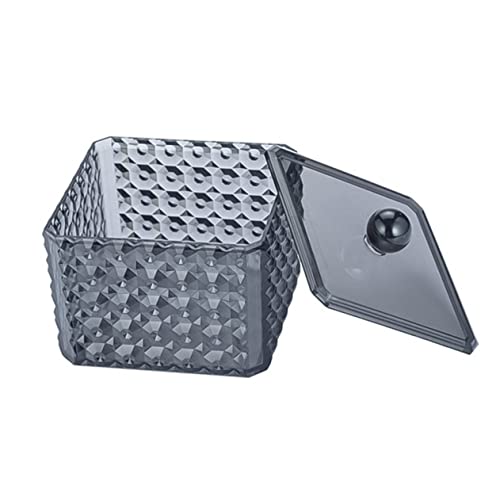 SWOOMEY Quadratische Wattestäbchenbox Eleganter Aufbewahrungsbehälter für Wattepads und Kosmetik mit Deckel für Badezimmer oder Schminktisch von SWOOMEY