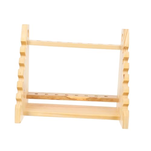 SWOOMEY Reagenzglashalter aus Holz Stand Testrohrständer trapezförmiger Aufbewahrungsständer Röhrchen Labor Probe werkzeug mehrschichtiger Reagenzglashalter Trapezförmiges Gestell hölzern von SWOOMEY