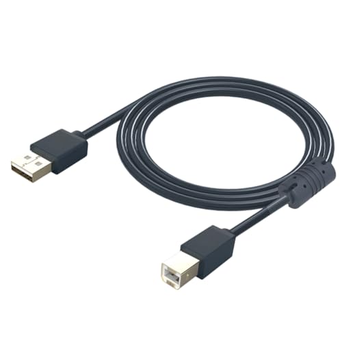 SWOOMEY USB Druckerkabel A nach B Hochgeschwindigkeits Datenübertragung für Drucker Peripheriegeräte Schwarz mit Schutzschirm gegen Elektromagnetische von SWOOMEY