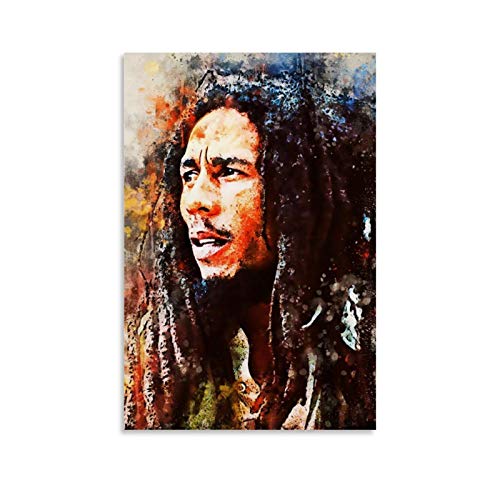 SWQA Bob Marley 5 Leinwand-Kunst-Poster und Wandkunstdruck, modernes Familienschlafzimmerdekor, 30 x 45 cm von SWQA