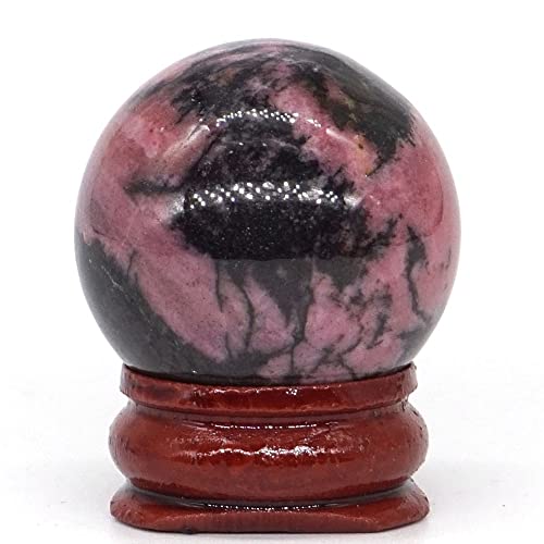 SWRLWARV Home 30MM natürliche Edelsteinkugel Kristall Globus Home Decor Hand PlayStone Ball ZUOSHUAAYIN (Color : Black Rhodonite) von SWRLWARV
