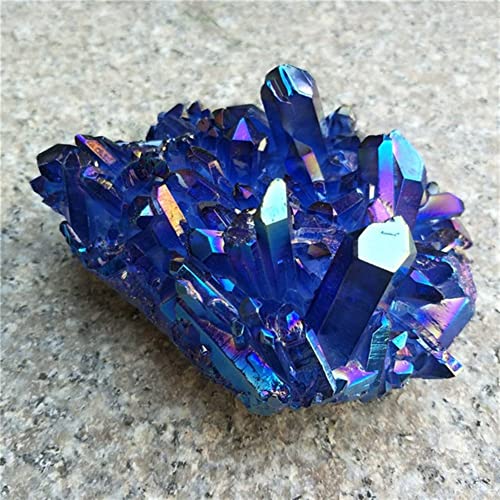SWRLWARV Natürliches blaues Kristall-Aura-Quarz-Stein-Cluster-Exemplar 150 g-550 g Geeignet for Möbeldekoration ZUOSHUAAYIN (Color : 150g-200g) von SWRLWARV