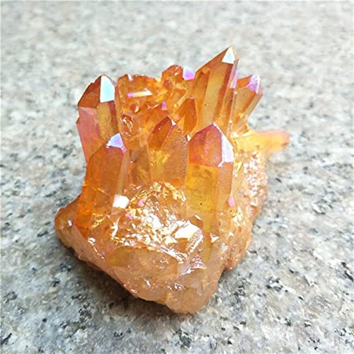 SWRLWARV Natürliches gelbes Kristall-Aura-Quarz-Stein-Cluster-Exemplar 150 g-550 g Geeignet for Möbeldekoration ZUOSHUAAYIN (Color : 210g-260g) von SWRLWARV