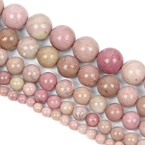 SWRLWARV Natursteinperlen, Glatte, runde, lose Perlen for die Schmuckherstellung, DIY-Armbänder, Halsketten, Ohrringe, Zubehör (Color : Pink, Size : 0.24in-About 62pcs) von SWRLWARV