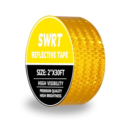 SWRT 2 Zoll x 30 Fuß, DOT-C2 Shining Star reflektierendes Klebeband, lichtbeständig, gelb, reflektierendes Klebeband für den Außenbereich, wasserdicht, stark, Warnklebeband SWRT 2 Zoll x 30 Fuß, DOT-C2 Shining Star reflektierendes Klebeband, lichtbeständig, gelb, reflektierendes Klebeband für den Außenbereich, wasserdicht, stark, Warnklebeband von SWRT