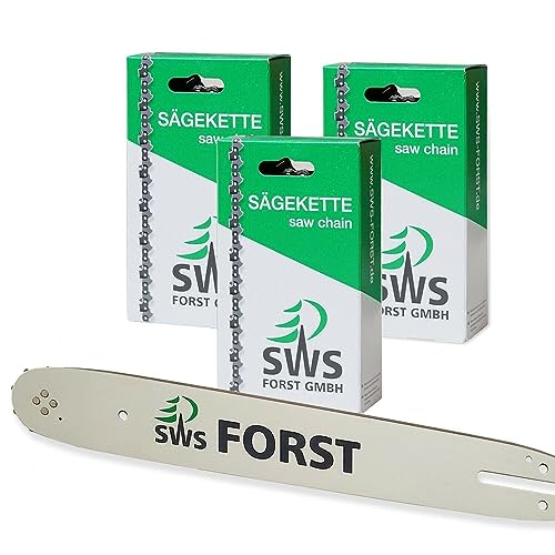 30cm SWS Forst GmbH Schwert Set mit 3 Sägeketten 3/8 45TG 1,3mm kompatibel mit Dolmar PS-330 von SWS Forst GmbH