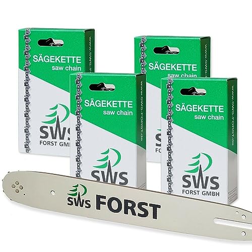 38cm SWS Forst GmbH Schwert mit 4 Vollmeißel Sägeketten 325 1,5mm 64TG kompatibel mit Husqvarna 346XP von SWS Forst GmbH
