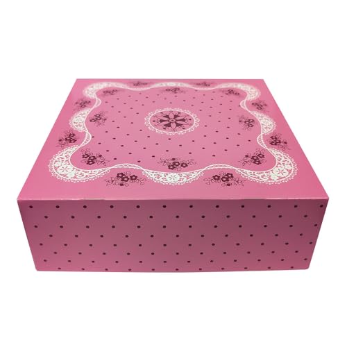 50 Tortenkarton 32x32x11cm, Pink – Süße Verführung stilvoll verpackt von SWS
