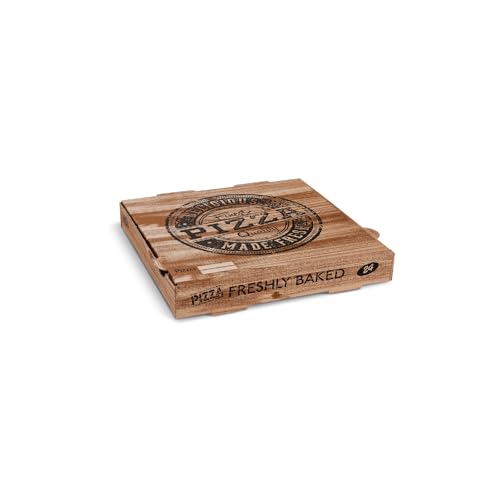 SWS 100 Pizzakartons 24x24x4 cm aus Mikrowellpappe Kraft von SWS