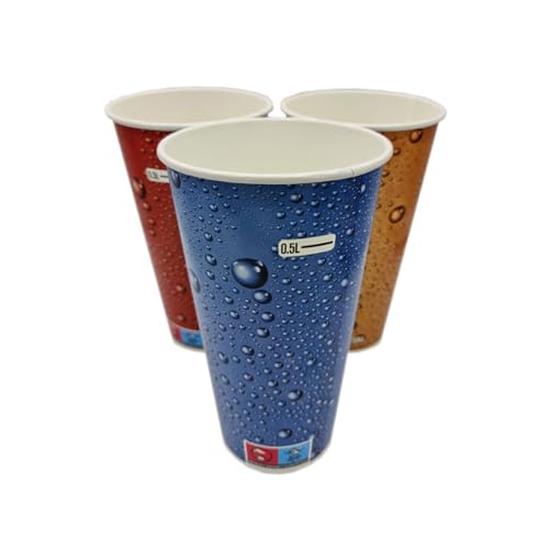 SWS 1000 Hartpapierbecher Trinkbecher 500 ml Ø 90 x 157 mm Aventura mit Einstrich von SWS