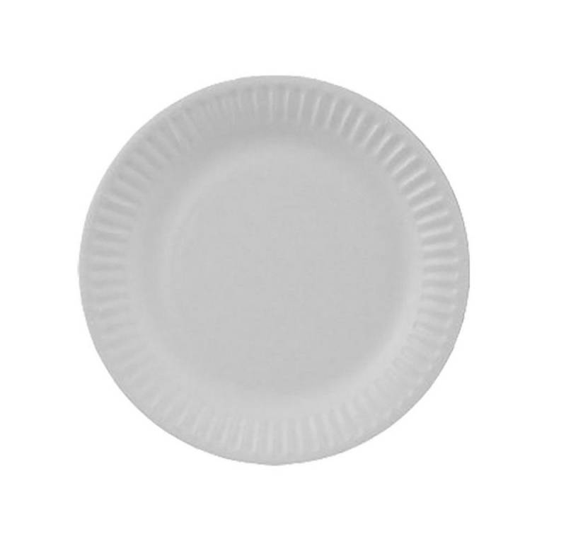 SWS Pappteller Imbissteller, Snackteller rund PAP/REC Ø 23 cm weiß 100 Stk. von SWS