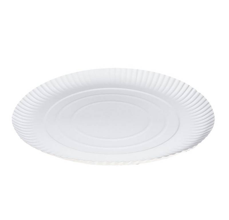 SWS Pappteller Imbissteller rund Ø 26 cm aus Recyclingkarton, weiß 50 Stk. von SWS