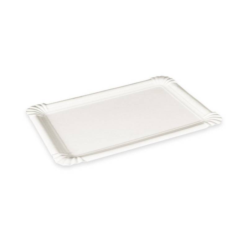 SWS Pappteller Kuchenteller eckig Frischfaser 17 x 23 cm Weiß 250 Stk., 170 x 230 mm von SWS