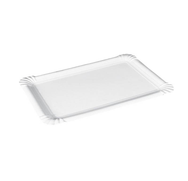 SWS Pappteller eckig 16x23cm Imbissteller Partyteller Teller 100 Stk., 160 x 230 mm von SWS