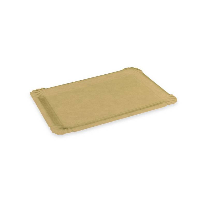SWS Pappteller eckig FF 13x20cm braun Imbissteller Kuchenteller 250 Stk., 130 x 200 mm von SWS