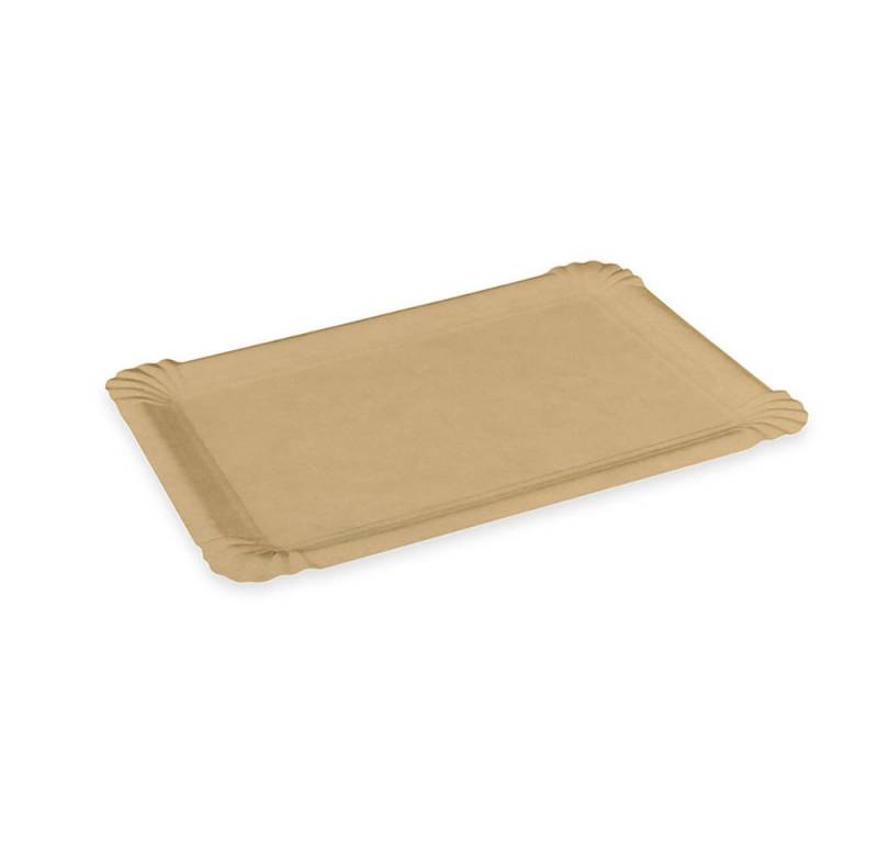 SWS Pappteller eckig FF 17x23cm braun Imbissteller + Fettbarriere 250 Stk., 170 x 230 mm von SWS