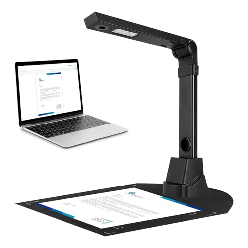 12MP Dokumentenkamerascanner, tragbarer Software-Scanner Maximale Erfassung A3 OCR-Erkennung 200 Sprachen Multi-Seiten-Scannen USB-Dokumenten-Visualisierer für Windows Arbeitsstudie von SWTHM