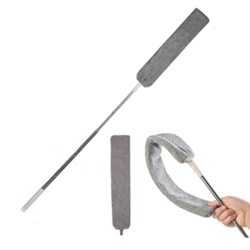 Langer Mikrofaser-Staubwedel, Teleskop-Spalt-Staubreiniger, wiederverwendbar, Mikrofaser-Reinigungs-Staubwedel mit biegbarem Kopf für Fugendückenreinigung (1,4 m) von SWTHM