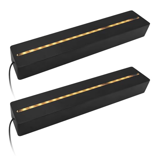 SWTHM LED-Display-Sockel, rechteckiger Sockel, warmes Licht, Display-Ständer, USB-LED-Display-Sockel, Halterung mit integriertem Lichtstreifen für Acryl, Kristall, Glasharz, Kunst (2 Stück, schwarz) von SWTHM