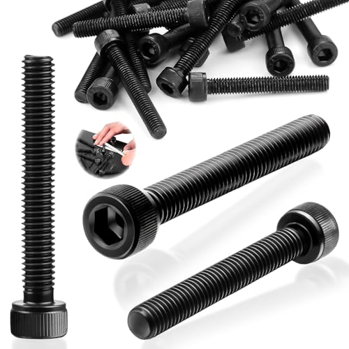 SWTYExt 10 Stück Zylinderschrauben mit Innensechskant M8x60mm Schrauben Kohlenstoffstahl Sechskant Innensechskantschraube Vollgewinde Sechskantschrauben Schwarz Inbusschrauben für Möbelreparatur von SWTYExt