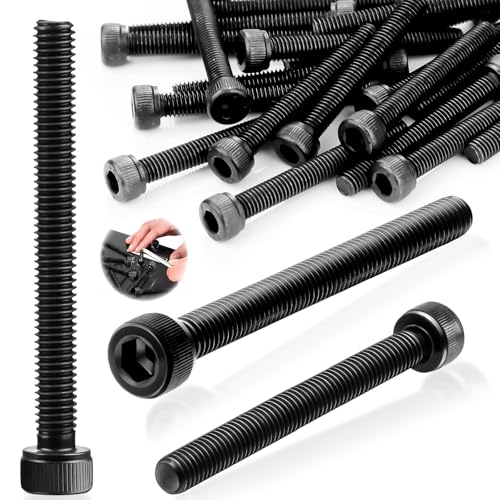 SWTYExt 10 Stück Zylinderschrauben mit Innensechskant M8x70mm Schrauben Kohlenstoffstahl Sechskant Innensechskantschraube Vollgewinde Sechskantschrauben Schwarz Inbusschrauben für Möbelreparatur von SWTYExt