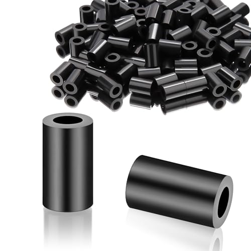 SWTYExt 100 Stück Runde Abstandshalter ABS Nylon Unterlegscheiben M4-7X10mm Distanzhülsen Kunststoff Schwarz Abstandshalter Wand Isolierung Beilagscheiben ohne Gewinde Abstandshülsen für Schrauben von SWTYExt