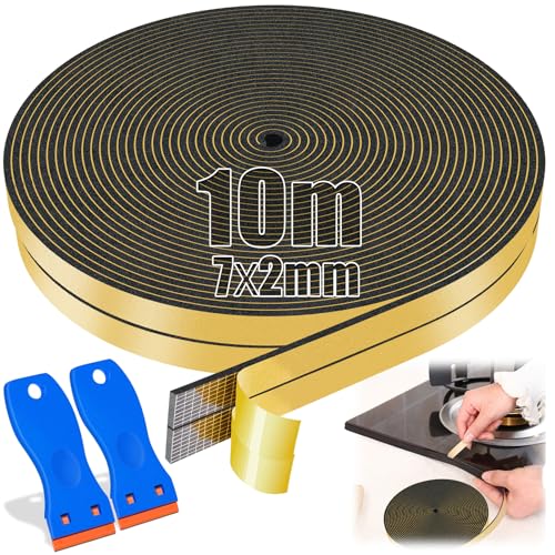SWTYExt 10m Ceranfeld Dichtungsband 7mm x 2mm Dichtband Spüle mit Kleinem Schaber Dichtungsband für Kochfeld Dichtband Selbstklebend Moosgummi Selbstklebend 2mm für Herdplatte Induktionskochfeldes SWTYExt 10m Ceranfeld Dichtungsband 7mm x 2mm Dichtband Spüle mit Kleinem Schaber Dichtungsband für Kochfeld Dichtband Selbstklebend Moosgummi Selbstklebend 2mm für Herdplatte Induktionskochfeldes von SWTYExt