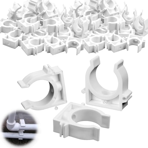 SWTYExt 120 Stück Klemmschelle 20mm Rohrklemme Weiß Rohr-Klemmschellen Rohrschellen PP Kunststoff Rohrschelle Klemme für Stangenrohr Leerrohr Isorohr von SWTYExt